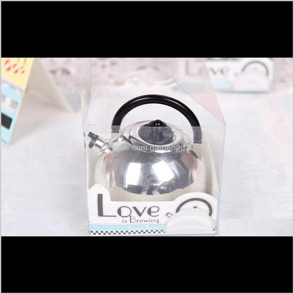 50pcs/lot wedding favor gifts teapot timer love is brewing wedding guest gifts bridal shower favor gifts fedex shipping