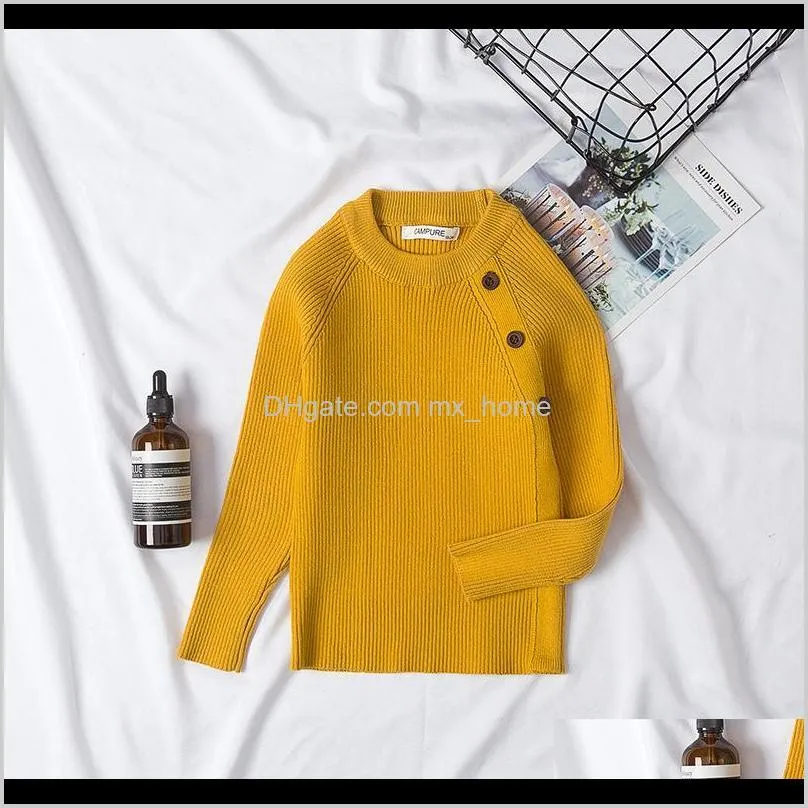 boys sweaters spring new knitted baby girls ribbed sweater girls sweaters solid candy color kids clothing girls pullover 201103