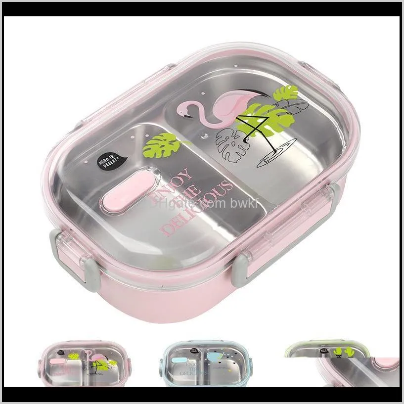 meyjig portable japanese lunch box with compartments tableware 304 stainless steel kids bento box microwave food container 201208