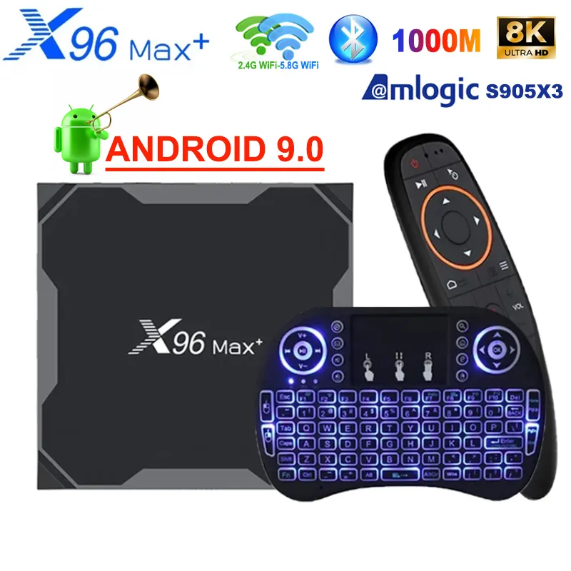 X96 MAX+ アンドロイド 9.0 スマート TV ボックス Amlogic S905X3 X96MAX 8K HD 1000M 2.4/5.0G Wifi メディアプレーヤー 4GB 64GB 32GB