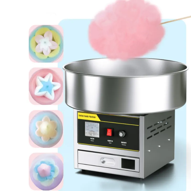Tam Otomatik Tatlı Pamuk Şeker Makinesi Elektrikli Renk Fantezi Hatmi Yapma Makinesi Pamuk Şeker Makinesi Snack Ekipmanları