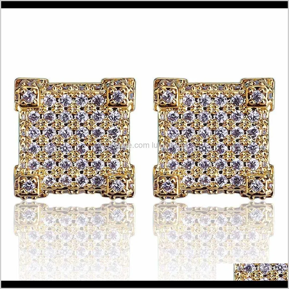 2021 earrings fashion designer luxury new cz hip bling diamond diamond gold stud earrings mens hop stud mens for jewelry rjerm