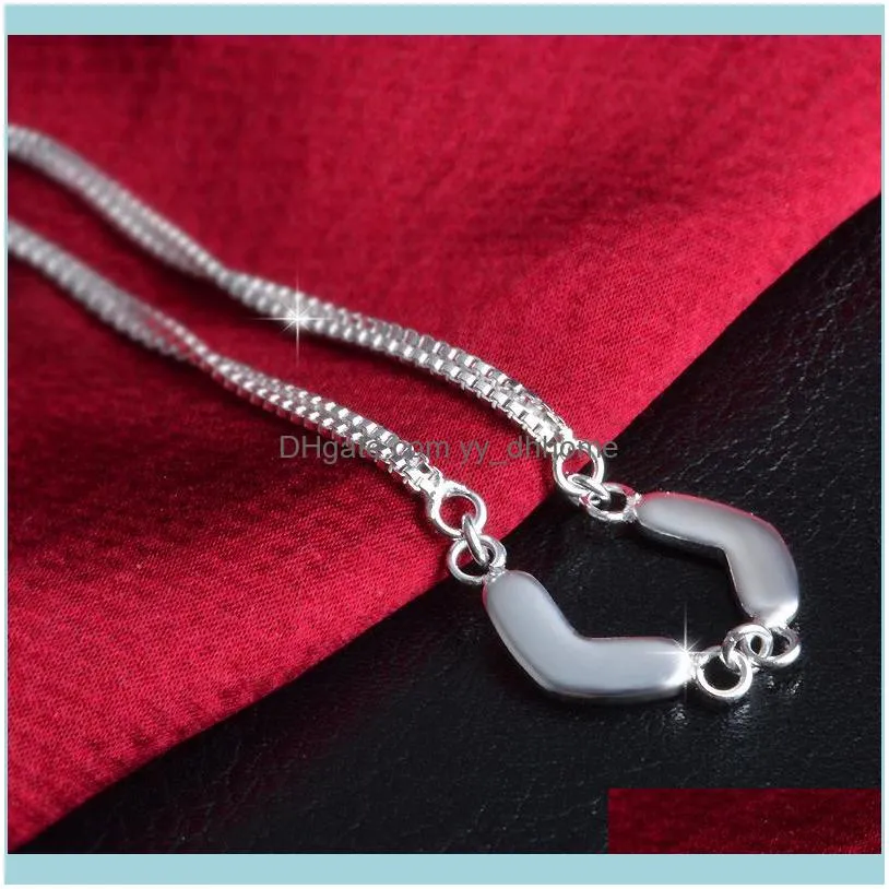 Link, Chain Double Heart Women Bracelet Bangle Silver Color Double-deck Box Trendy Cuff Jewelry Gift Extension