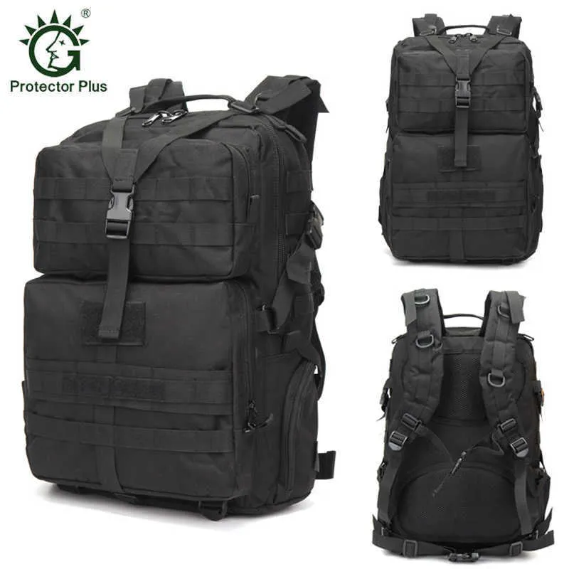 Tactical Assault Backpack for Men 45L Military 3P EDC Molle Bag Backpacks Rucksacks for Outdoor Hiking Camping Trekking Hunting Q0721