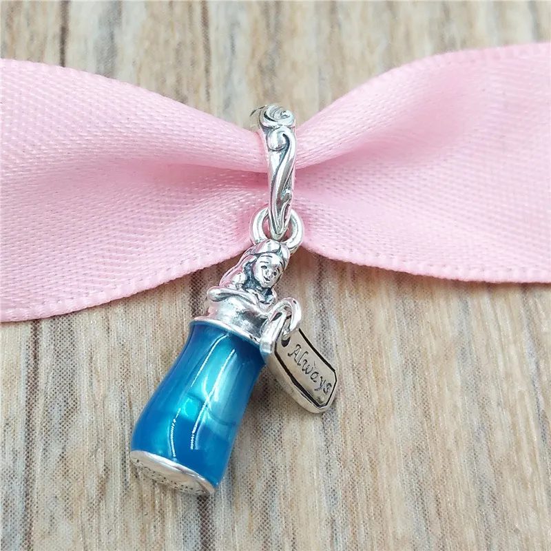 kit per la creazione di gioielli in argento catene set di perline braccialetto scatola Disny Alic nel paese delle meraviglie Drink Me Dangle braccialetti con ciondoli per ragazze collana wo_voghion.com