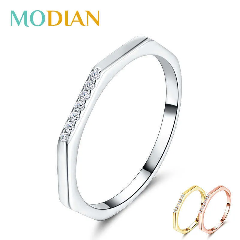 3 Color Design 925 Sterling Silver Stylish Stackable Finger Ring Unique Rings For Women Fashion Original Jewelry Gift 210707