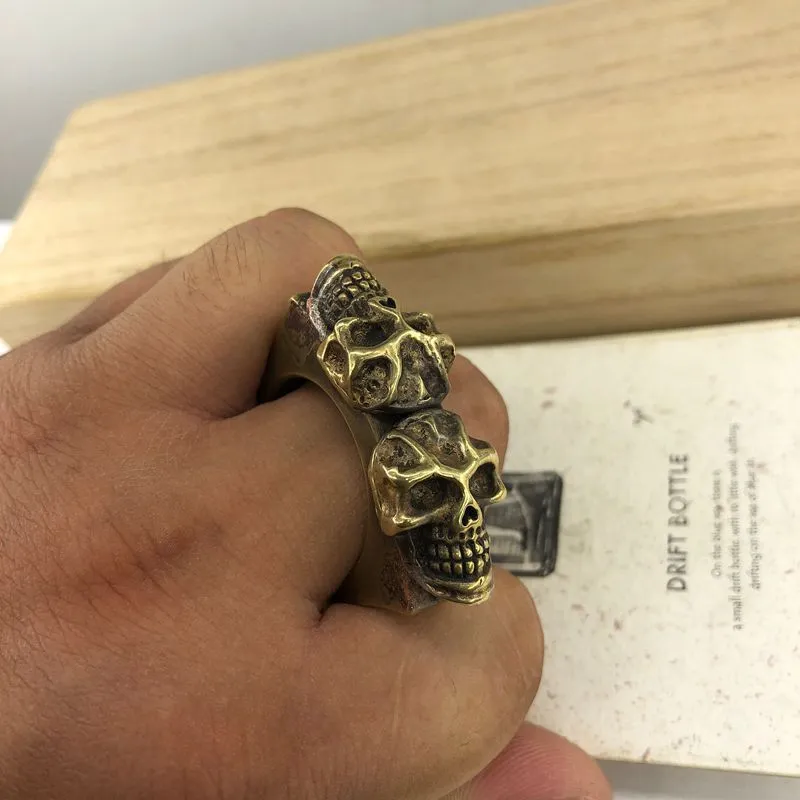 EDC Brass Knuckles Skull Style Outdoor Survival Multi Tool Key Chain