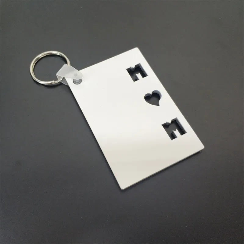 Sublimation Blank Keychain Pendant MDF Double Sided Heat Transfer Keychains Luggage Decoration Keyring DIY Birthday Gift 75*50*3MM