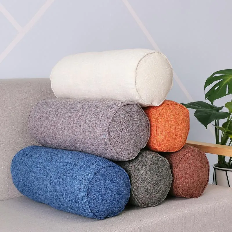 Cushion/Decorative Pillow Cotton Linen Thicken Multi-function Cylinder For Sofa Bedding Car Back Cushion Waist Support Sleeping Leg Pillows