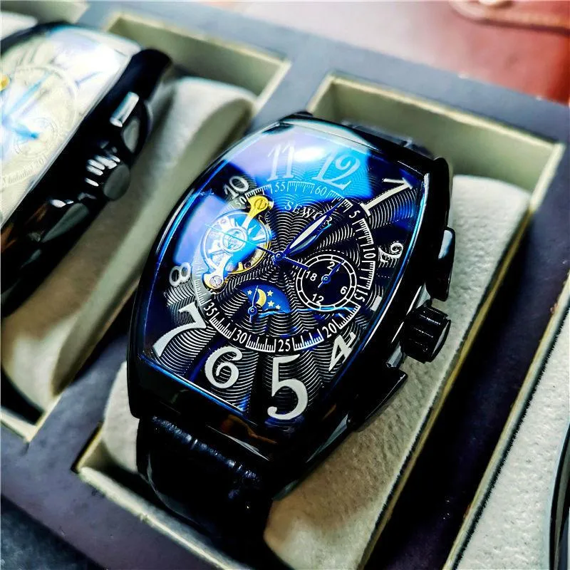 Montres-bracelets Montres Hommes 2021 Hommes Mécanique Pagani Design Montre Homme Automatique Tourbillon Montre étanche en forme de Tonneau