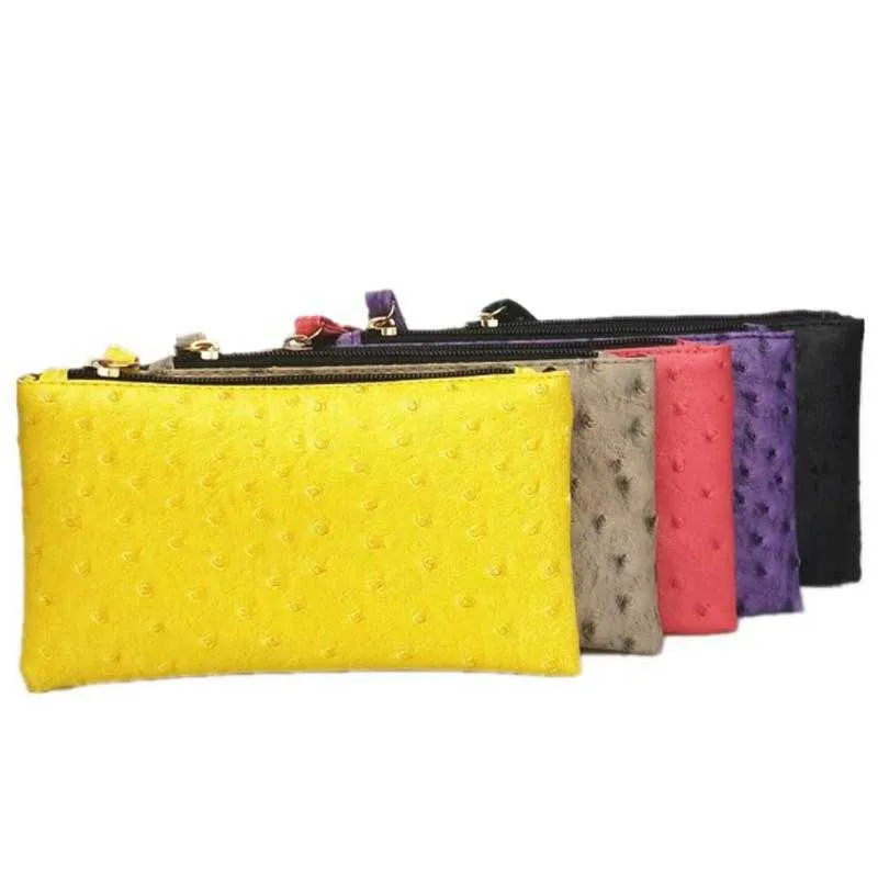 Porte-monnaie Simple motif de mode hommes femmes portefeuilles sac en cuir PU fermeture éclair pochette sac à main téléphone bracelet Portable sac à main pour la fête