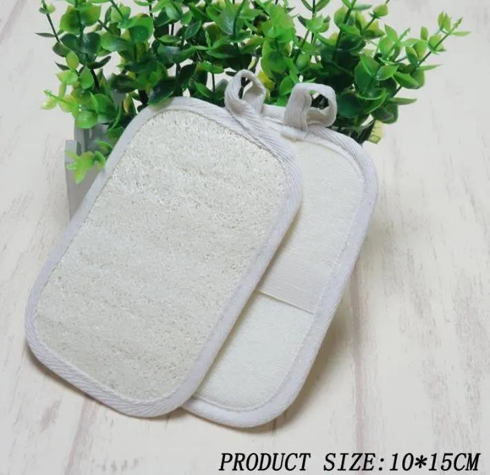 10*15cm Exfoliating Loofah Pads Bath Scrubber Sponge Natural Luffa And Terry Cloth ( 4" X 6") Wholesale