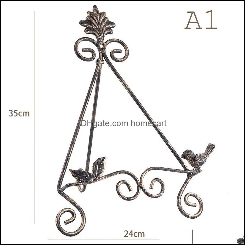 Hooks & Rails Decorative Plate Stand Holder Picture Frame Art Easel Display Book For Books Rack Plates Chevalet