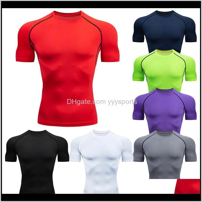 Jerseys Mens TshirtsQuick Dry Compression Sport TshirtsFitness Gym Running Shirts Teesmens Fotboll Jersey Sportkläder Svart EE5K5 CXMPF