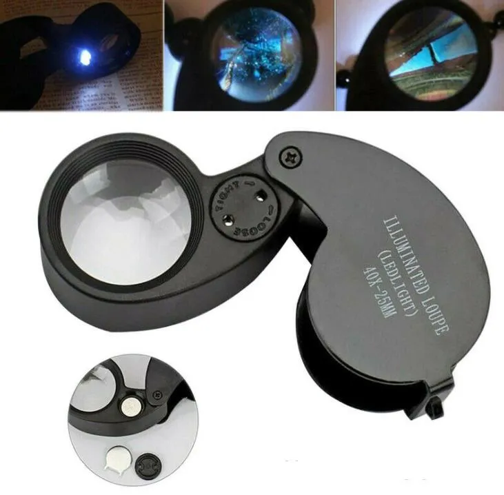 40X Magnifier Loupe with LED Light