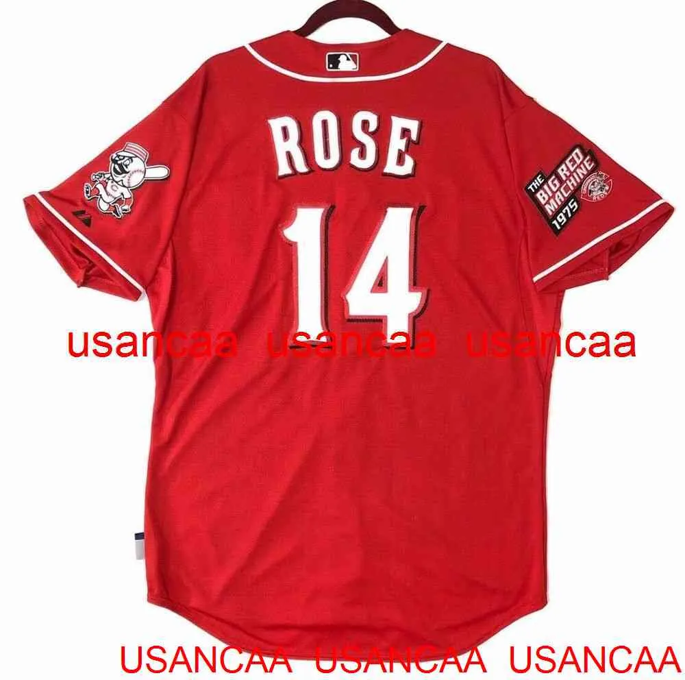 Cousu # 14 PETE ROSE rouge JERSEY Throwback Maillots Hommes Femmes Jeunesse Baseball XS-5XL 6XL