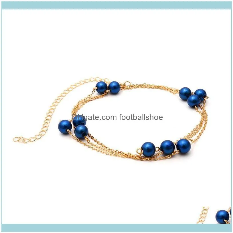 Simple Pearl Choker Necklace 3 Bead Tur-quoise And Chains