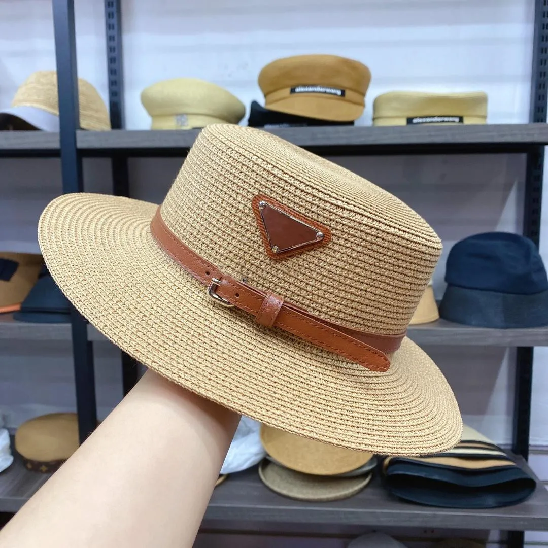 Brandd Designer Cap Bucket Hat Triangle Wide Brim Fashion Men Women Hats Hats عالية الجودة قبعات شمس القش