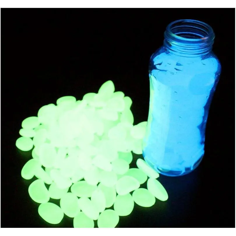 glow in the dark garden pebbles for walkways aquarium path patio lawn garden yard decor plants luminous stones