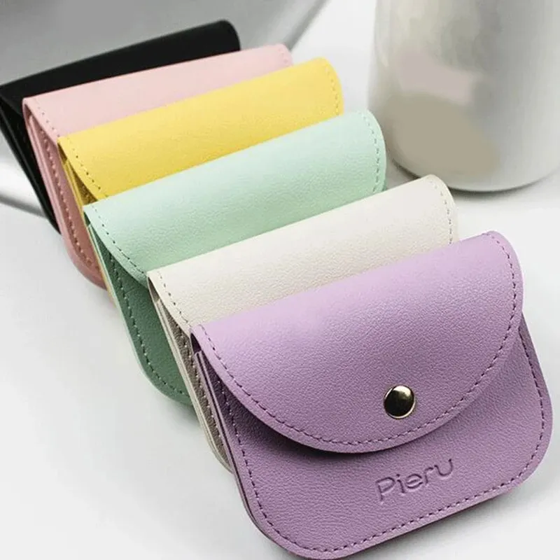 Carino quadrato da donna in pelle PU portamonete pochette con cerniera portafogli da lavoro porta carte portamonete piccoli portamonete portamonete femminile