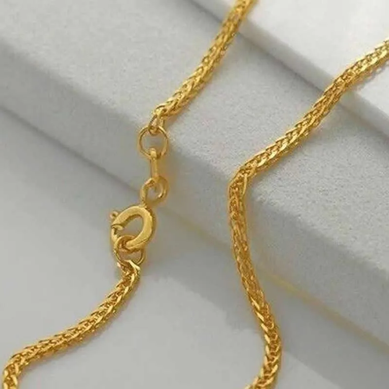 Łańcuchy AU750 Yellow Gold Necklace / 18k Perfect Foxtail Chain 2.0g 17 "L