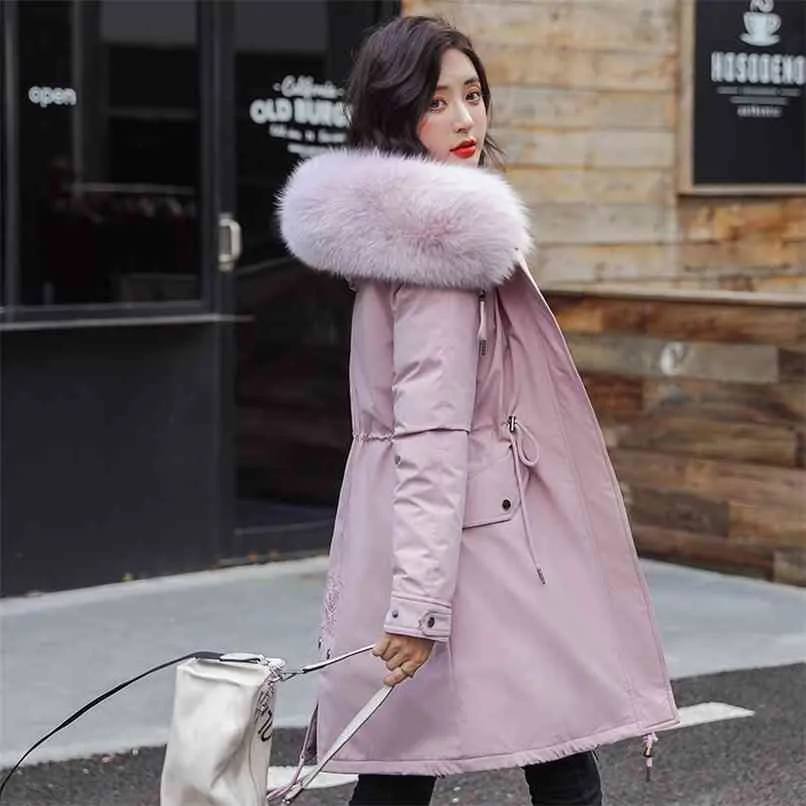 Femmes Long manteau automne hiver chaud velours épaissir fausse fourrure manteaux Parka femme solide grande poche veste Outwear 210913