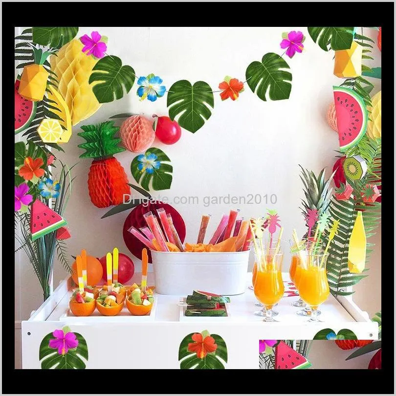 sf artificial tropical palm leaves and silk hibiscus flowers party decor monstera leaves hawaiian luau jungle beach theme party