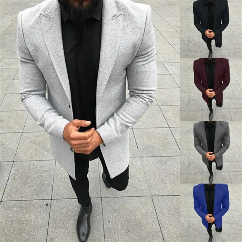 Einfarbige Herren-Designeranzüge, modische, getäfelte, gerade Blazer, lässige, einreihige Business-Männerkleidung