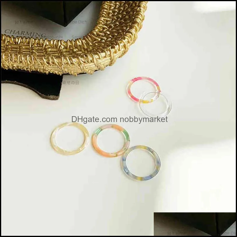 Korean color transparent acetic acid ring one size plate girl fashion