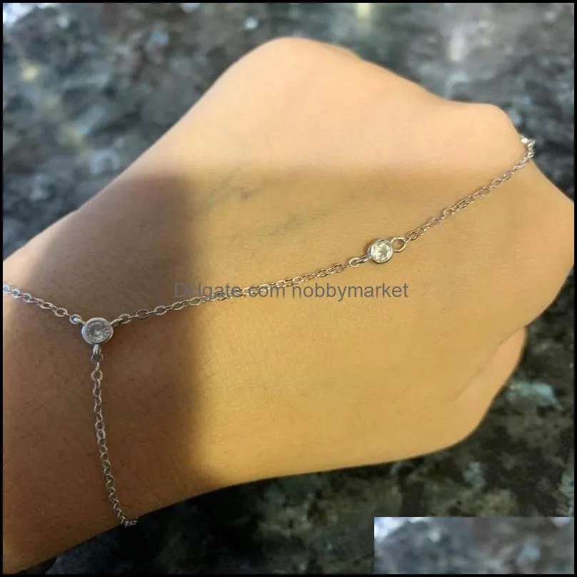 Bangle Armband Smycken Mode Sier Färgfinger till handledsarmband för kvinnor Bröllop Jewerly Link Chain Charms Delikat Bangles Top Qualit
