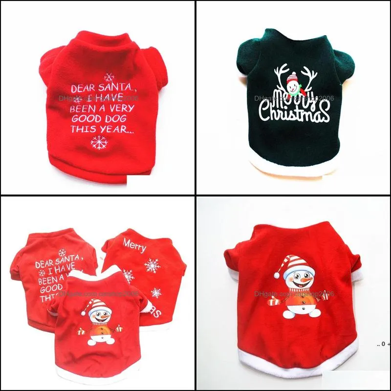 Pet Clothes Fleece 2Legs Christmas Printing Hoodie For Small Dog And Cat Top GWE10755