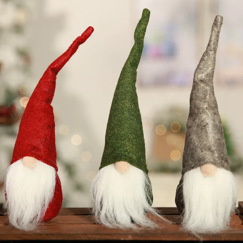 Christmas Decorations Gnomes Handmade Swedish Tomte Santa Scandinavian Figurine Plush Elf Doll Ornaments PHJK2108