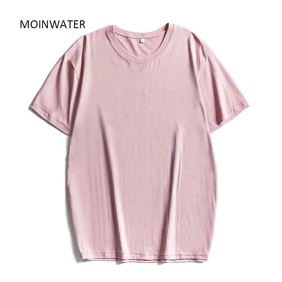 MoinWater Women New Solid T-shirts färger 100% bomull Casual T-shirts Lady Base Tees Kvinnliga Streetwear Topps MT20075 Y0508