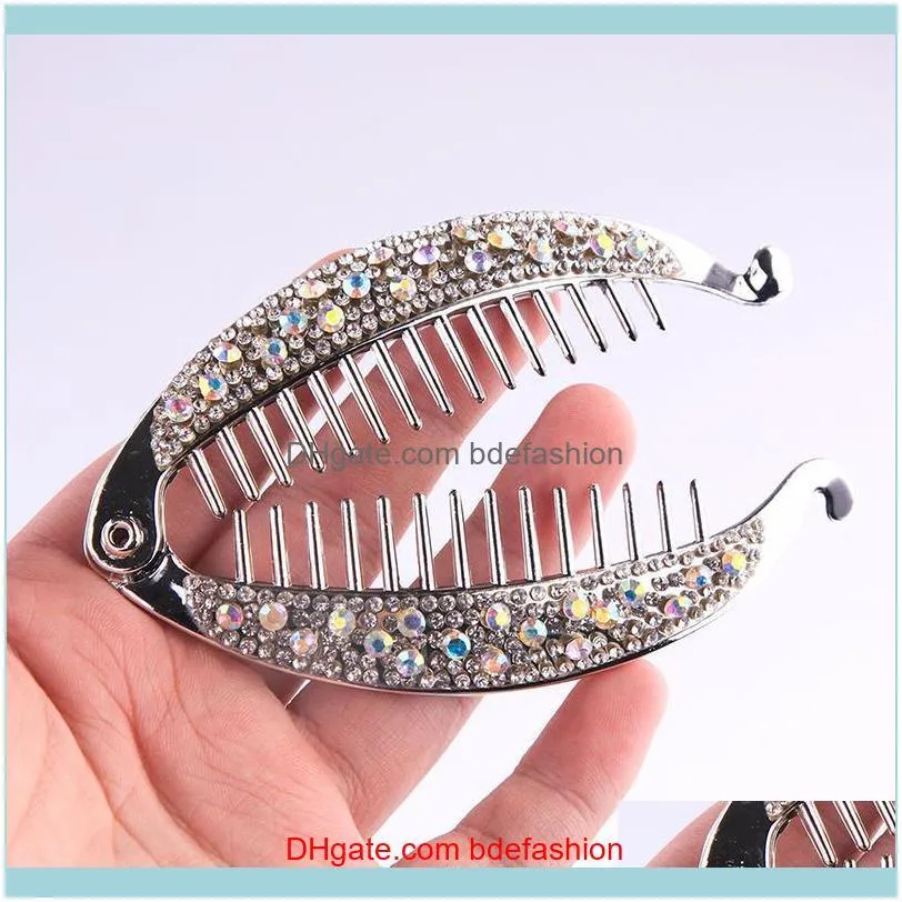 Hair Clips & Barrettes Crystal Rhinestone Fish Shape Claw Jewelry Hairpins Accessories For Women