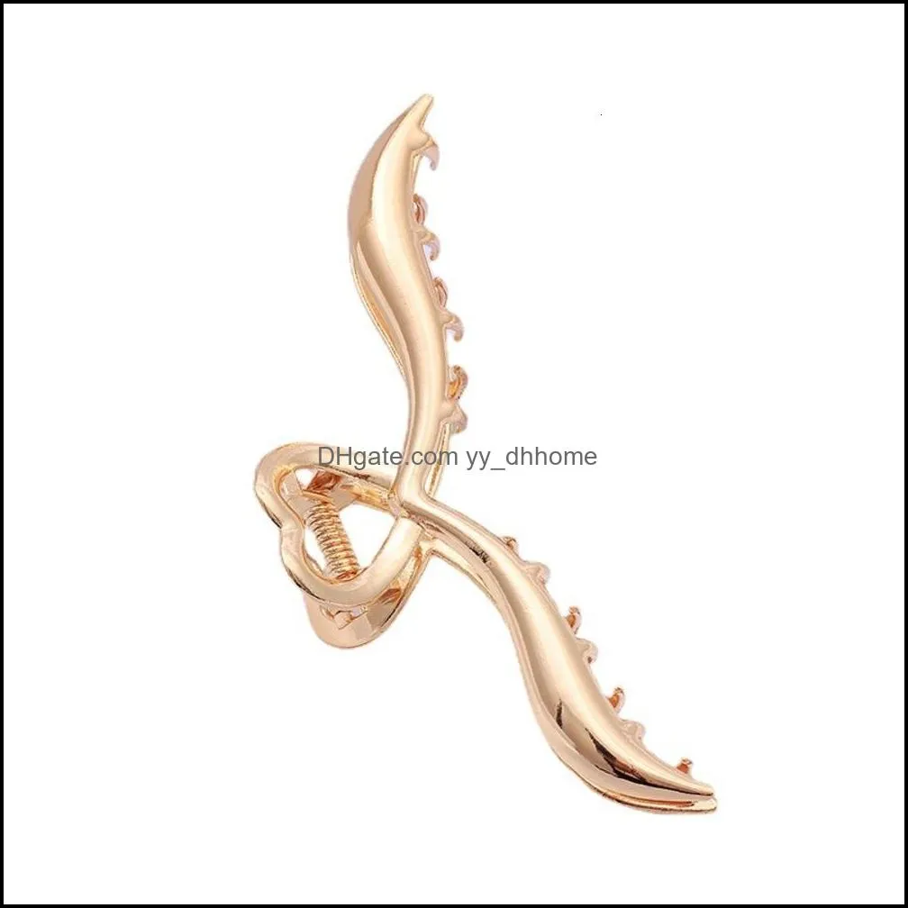 Korean version net red hair clip large coil alloy catch women`s back of head butterfly shark pin