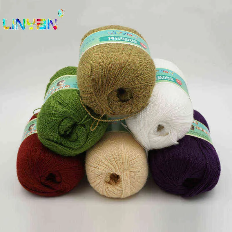1ピース10個* 50gミンクカシミア98％、パッキン2％卸売！ミンクの編み物のための糸のための糸の赤ちゃんウール手編みの柔らかい手編み糸T4 Y211129