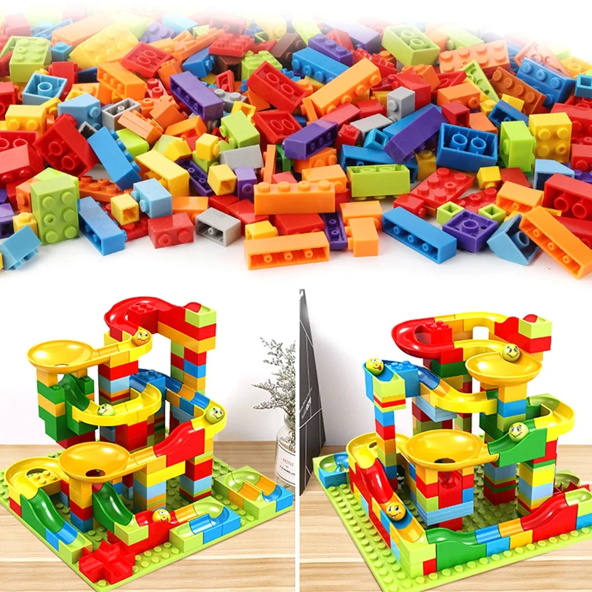 165pcs Building Blocks Set fai da te Crazy Marble Race Run Labirs Track Track Toys