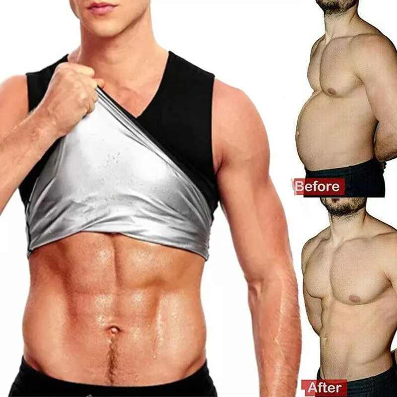 Men Neoprene Sweat Sauna Vest Body Shapers Waist Trainer Slimming Tank Top Shapewear Corset Underwear Women Fat Burn Men's347c