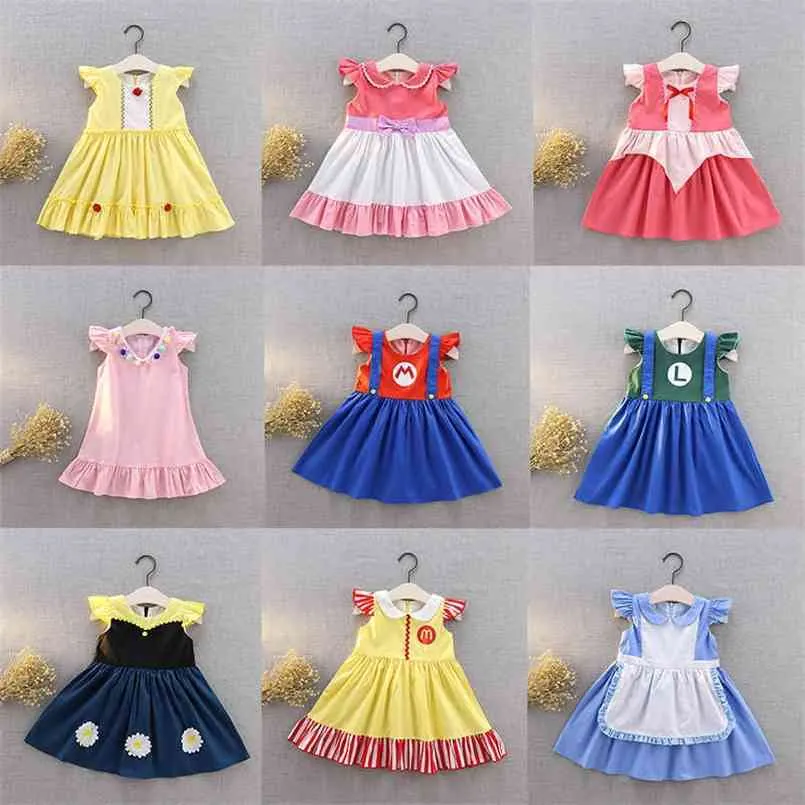 mode kinderen jurken kinderen zomer kleding meisjes rok cartoon prinses tutu baby formele kant pageant feestjurk bruiloft kerst thanksgiving G60FMXF