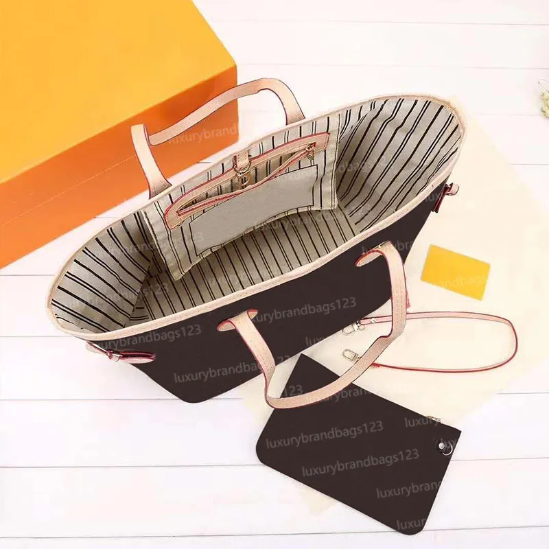 2pcs High qualitys Women bags Luxurys Handbags Ladies Designer Composite Bags Lady Clutch Bag Shoulder Tote Female Purse Wallet Handbag MM Size