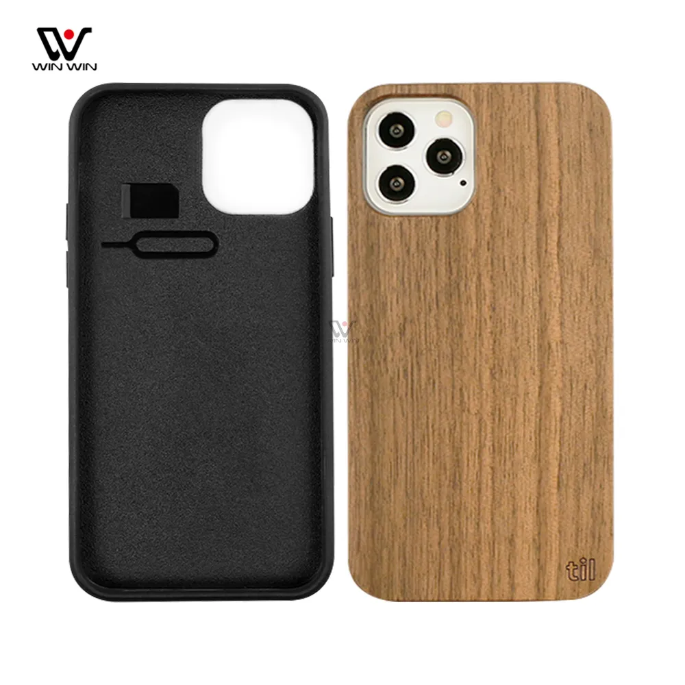 Mode telefonskalfodral för iPhone 7 11 12 13 Pro Max Natural Wood Ultra Slim Protective Case Wood Blank TPU Cover för iPhone 14