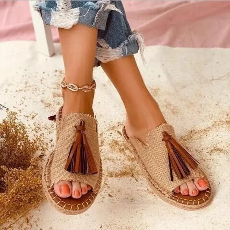 Slippers Women s Retro Roman Roman Set Foot Casual Round Toe Chaussures plates Plus taille 42 43 Fashion Slipper Femmes SMT121