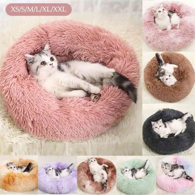 round-plush-cat-bed-dog-bed-house-dog-mat-winter-warm-sleeping-for-cats