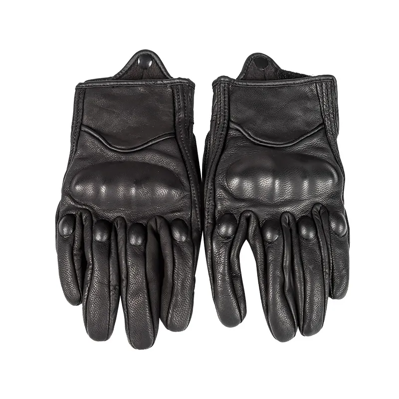 Riding Equipment Outdoor Thick Finger Sports Gloves Breathable Bicycle Black Leather Motorcycle Gloves