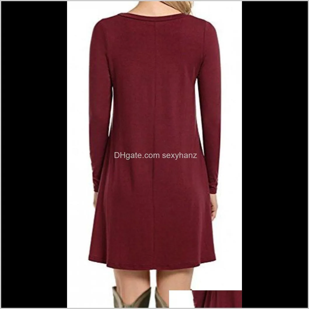 lilbetter womens casual plain simple t shirt loose dress dresses s dress jqvx#