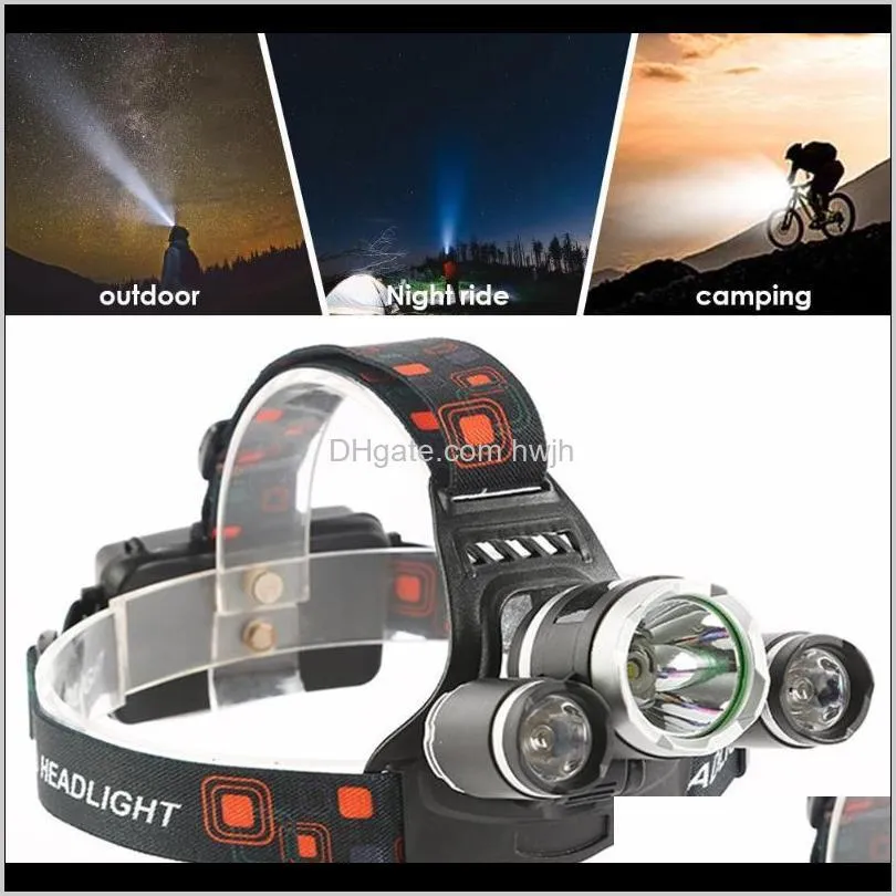 Headlamps 20000Lm Headlight Super Bright Bicycle Bike Durable Headlamp Torch Lamp Sporting Goods Portable Rjrxe Tc2Ds