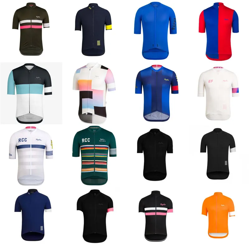 Equipe RAPHA Men's Short Sleeves Cycling Jersey Road Racing Shirts Tops Bicicleta Summer respirável Outdoor Sports Maillot S210050710