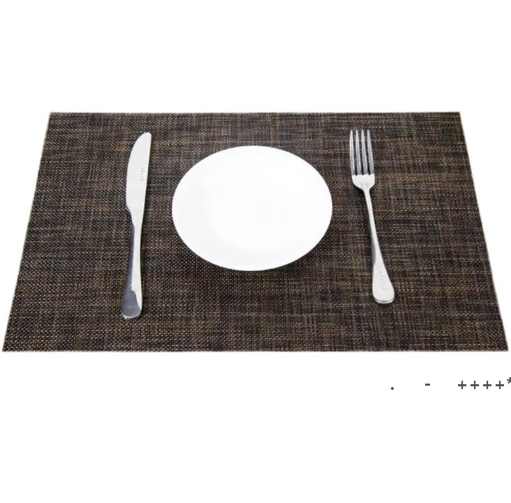 8 kleur voor eetmatten hittebestendige placemats vlekbestendige wasbare PVC keukentafel RRF11019