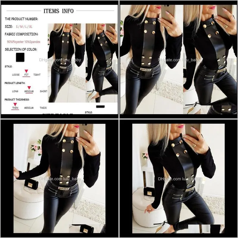 warm black blouse shirts elegant pu leather womens tops blouses button women tops sexy shirts long sleeve women clothes blusa