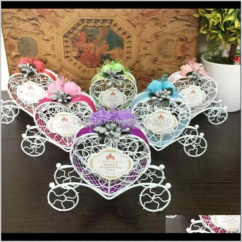 romantic carriage designed hollow sugar candy box holder packing wedding party birthday decor chocolate gift package case party